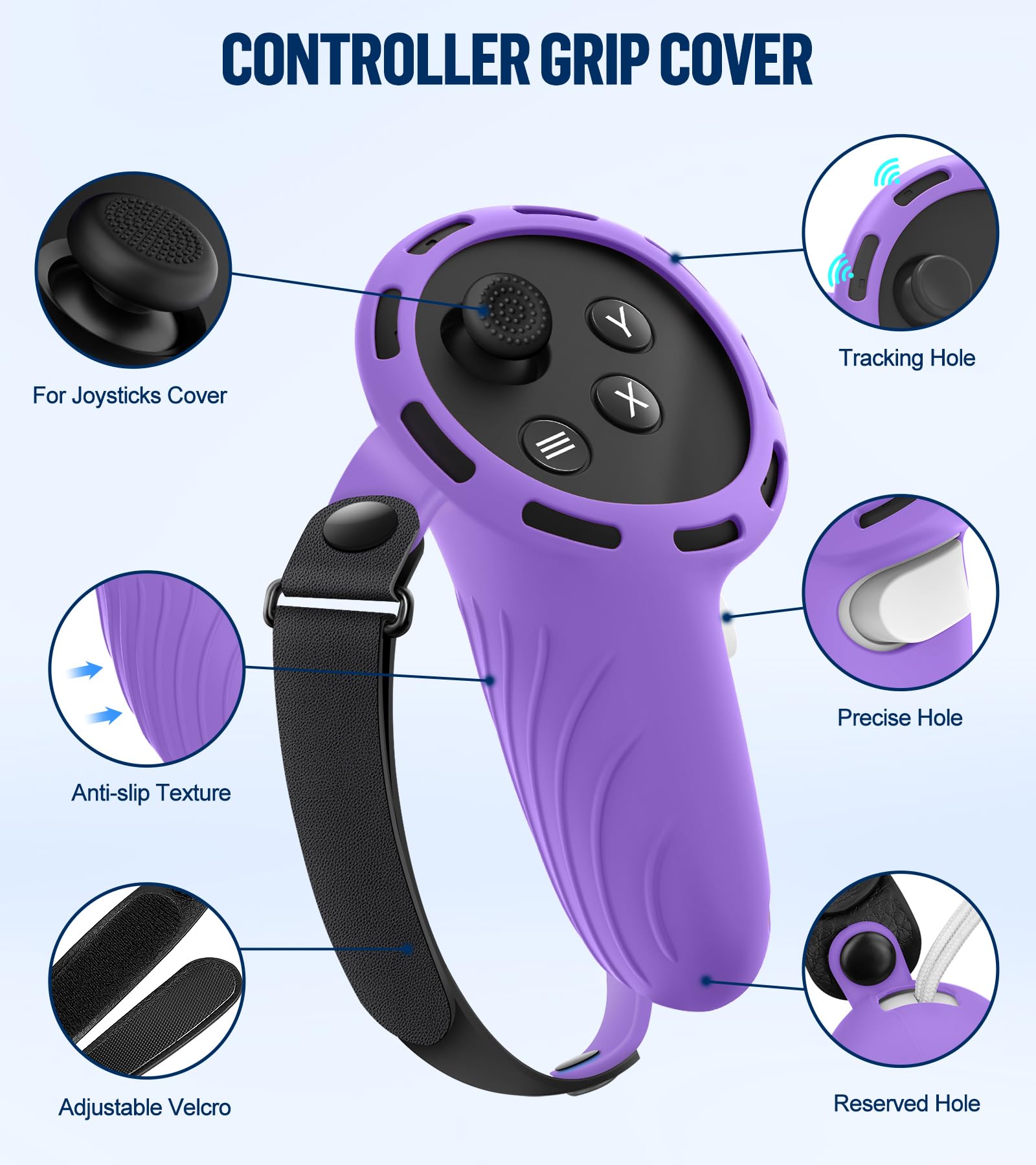 Juego de fundas de silicona compatibles con Oculus/Meta Quest 3, funda de agarre para controlador táctil, cubierta de carcasa de realidad virtual, cubierta de interfaz facial, cubierta protectora de