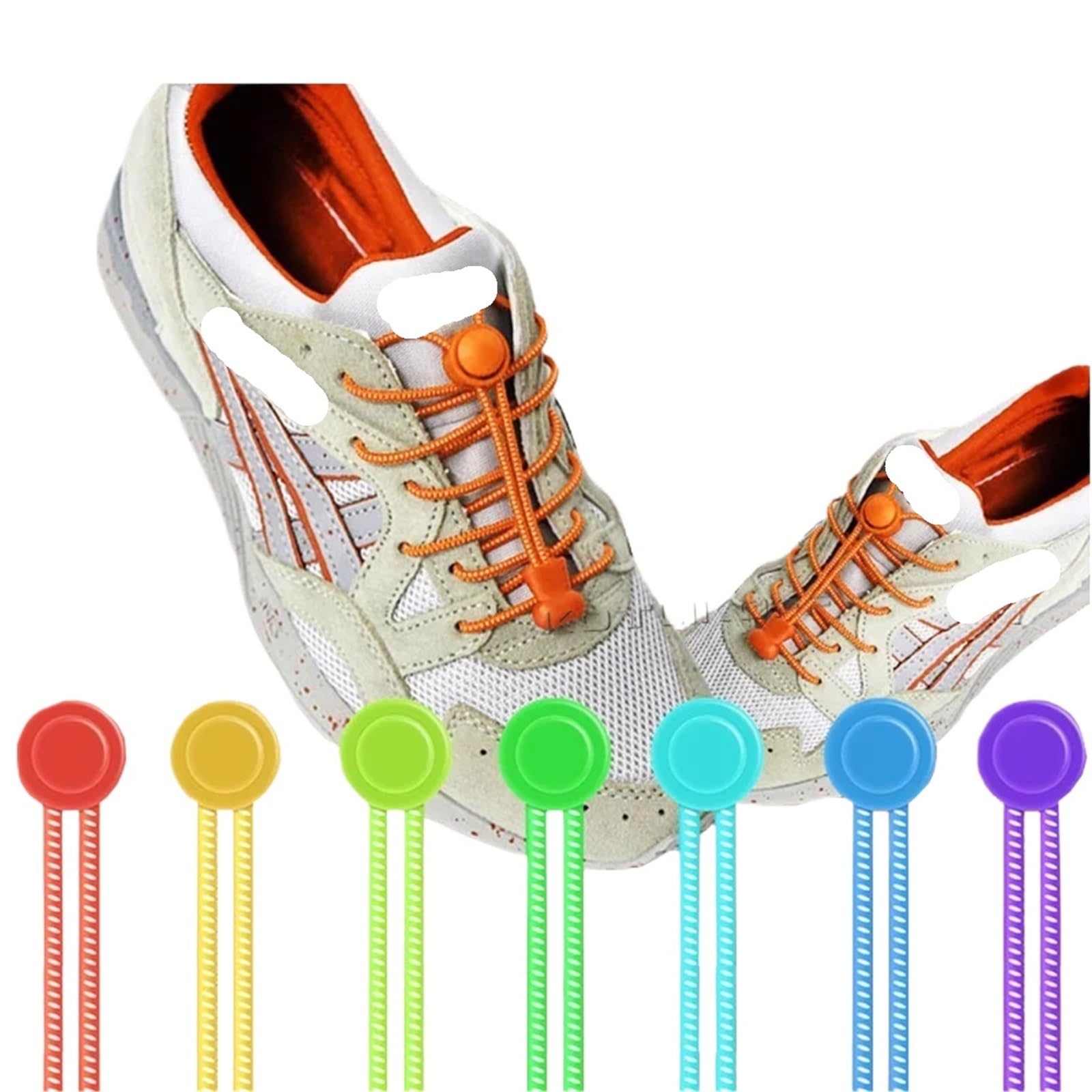 8 pares de cordones elásticos sin atar, con cierre rápido, for niños y adultos Para Sneaker