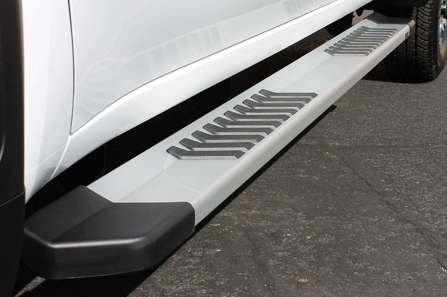 Raptor Series 6 in OEM Style Slide Track Running Boards Brushed Aluminum - 19-25 Chevy Silverado/GMC Sierra 1500; 20-25 Silverado/Sierra 2500/3500 HD Crew Cab