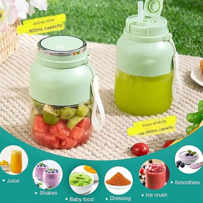 Extractor de Jugos Portátil y Licuadora de 0.8 L con USB y T miniatura 3