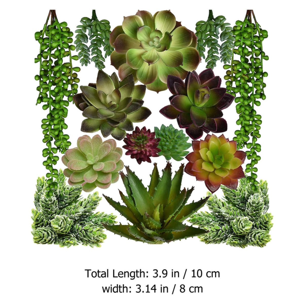 Abaodam 14pièces Plantes Grasses Artificielles Faux Succulents Déco Intérieur Extérieur Plusieurs Styles