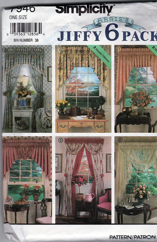 Patron de couture Simplicity 7946 pour rideaux Jiffy SIX ajustables