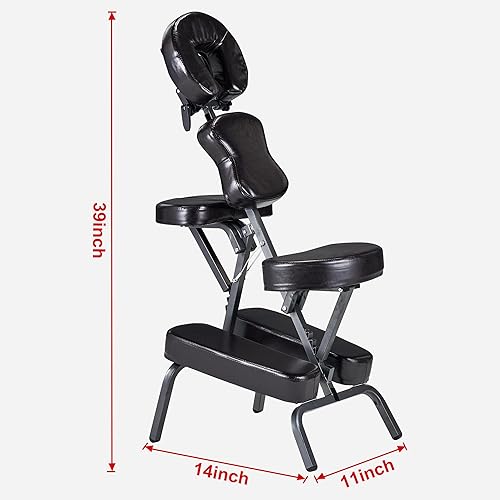 Miniatura 2 de Master Massage Bedford - Silla de masaje portátil y ligera con estuche de transporte, silla de tatuaje, silla de masaje plegable ajustable en altura