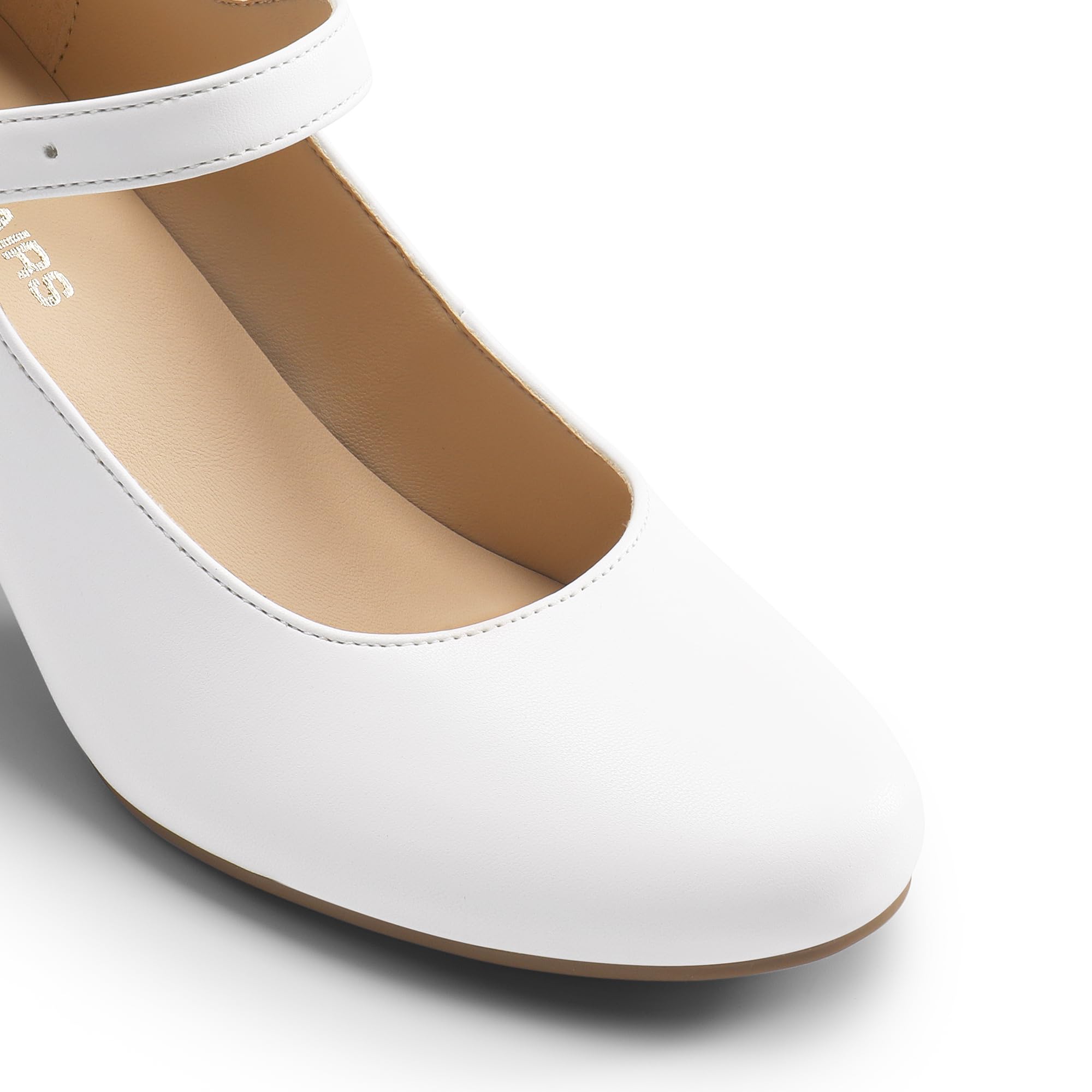 DREAM PAIRS Mary Jane - Scarpe da donna con tacco grosso, 7 cm, punta rotonda, vintage, per ufficio, lavoro, comode, con tacco basso