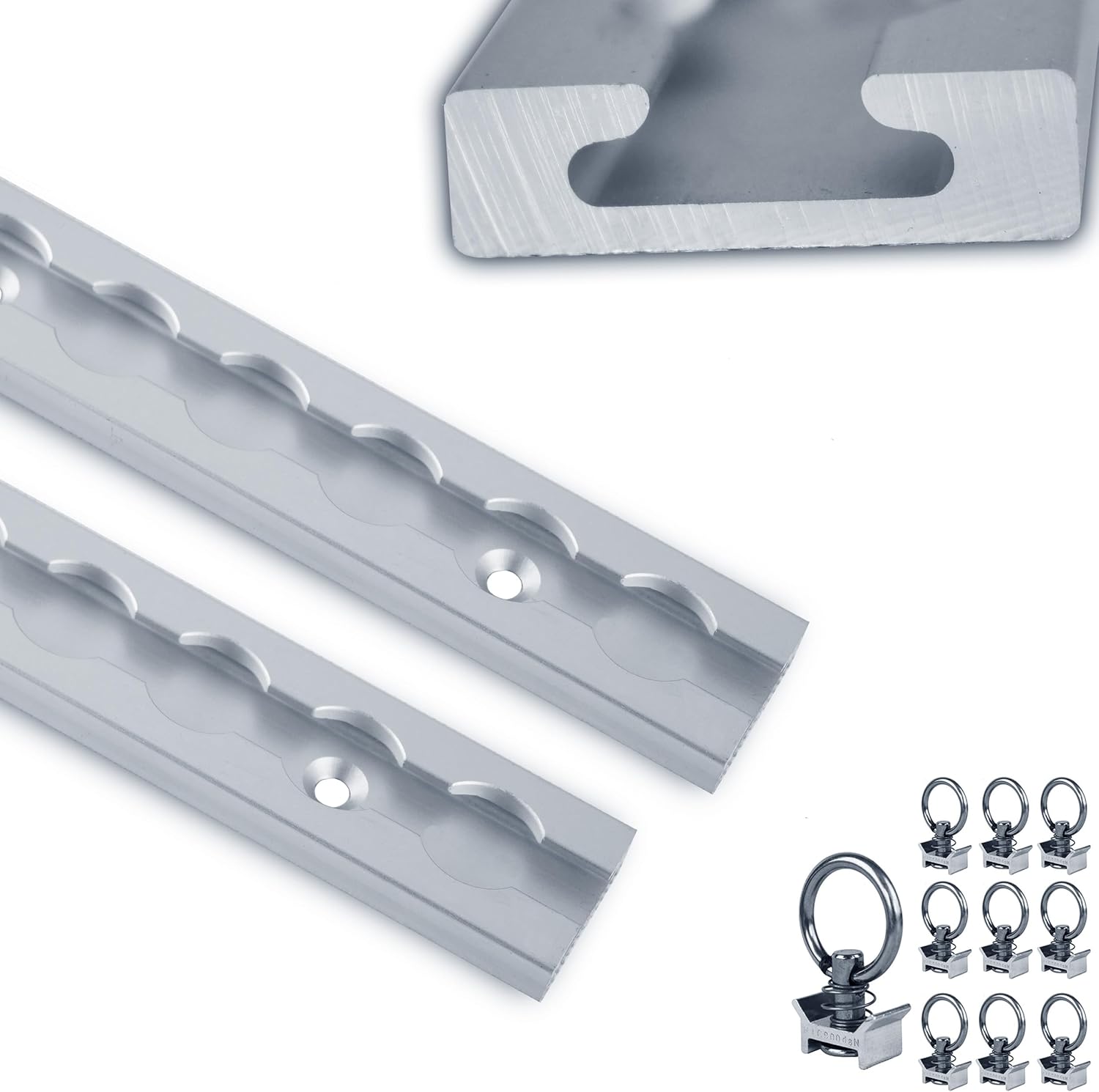 Ensemble Avec 2 Rails D'arrimage En Aluminium Et 4 œillets D