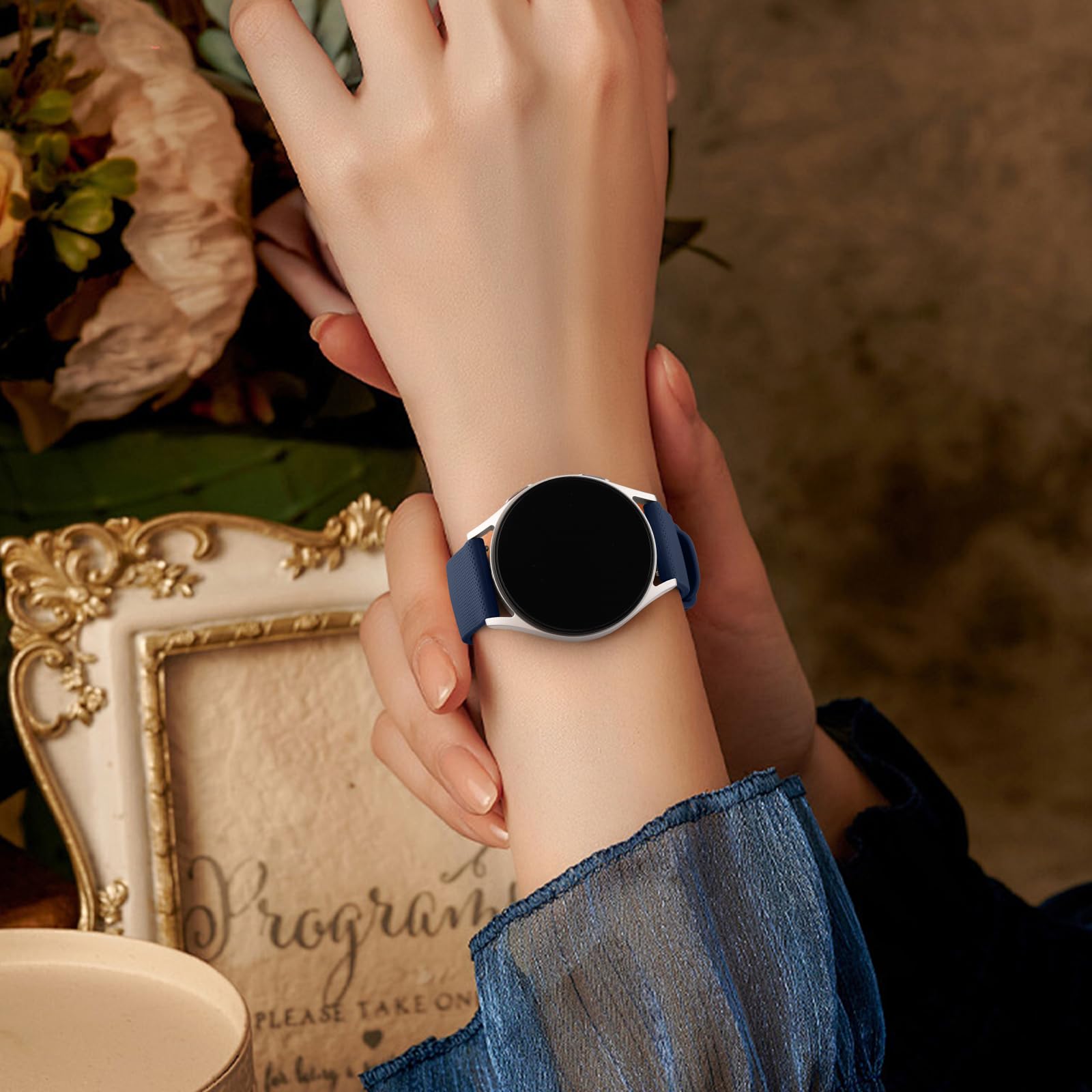 Mugust Armband Für Garmin Venu 2/3 – 22mm, Verstellbar, Silikon, Sportarmband (Abyss Blau)