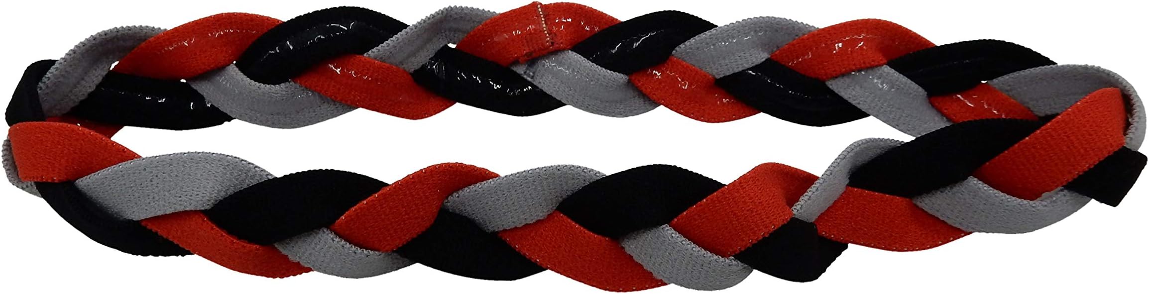 NEW! Red Gray Black Braided 3 Band NON SLIP Sports Headband