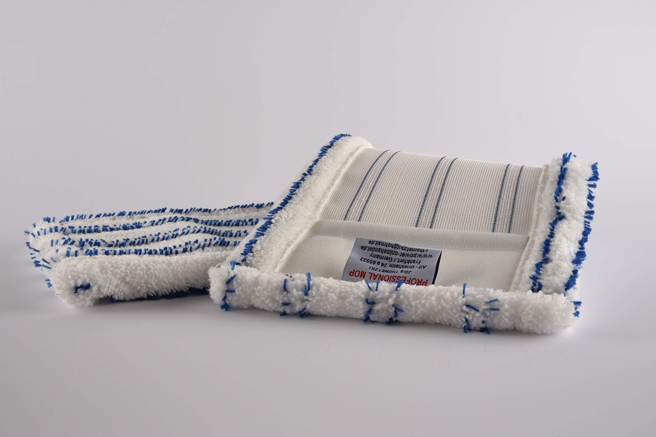 Mikrofaser Wischmop 80 cm Blue-line mit Borsten-Wirkung Ersatz für Mop Klapphalter Wischmoppbezug, für Versiegelung Reinigung von Bodenbeläge wie Laminat Dielen, Fliesen Feudel, Bodenwischer (5)