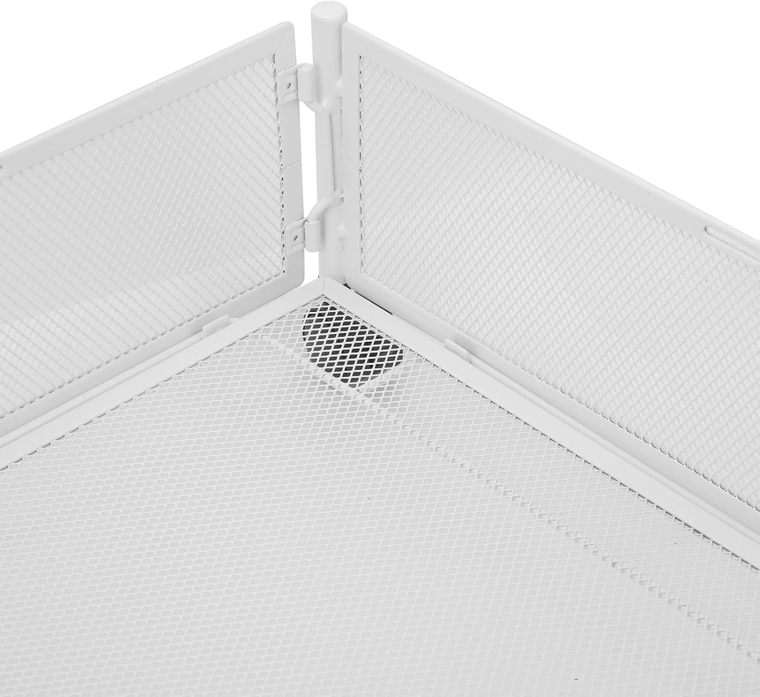 Grid Pattern Under Bed Storage Containers with Wheels, Detachable Under Bed Storage Drawer, Practical Organizer Drawer for Maximizing, Strong Iron Material Bins for Home Use (White)