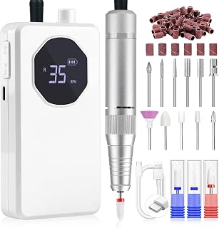 SAVILAND Electric Nail Drill Professional - 35000 RPM Rechargeable Acrylic Nail Drill with Drill Bits Sanding Bands for Nail Art Removal Nail Care for Nails Manicure and Pedicure Kit Salon Use
