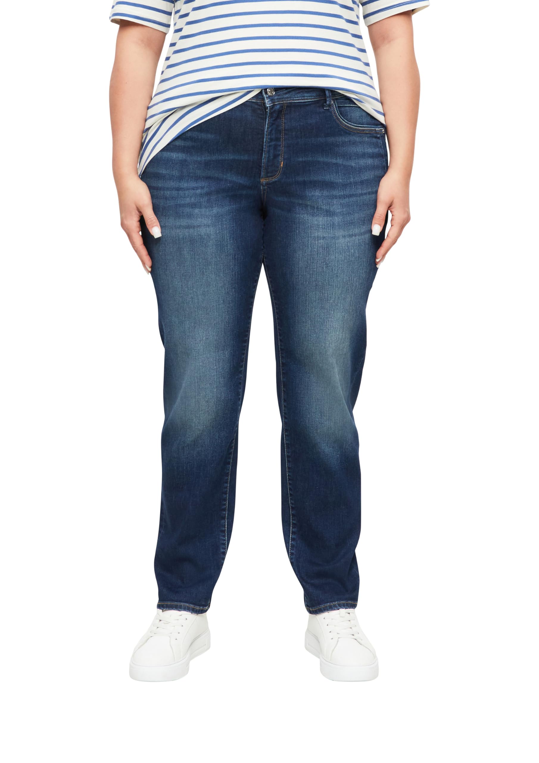 s.Oliver Damen Jeans – Curvy Fit, Slim Tapered Leg, Mid Rise