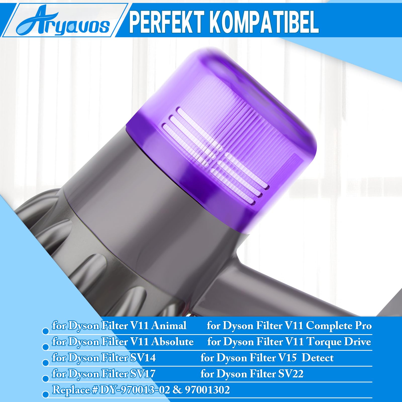 2 sztuki filtrów zamiennych do odkurzacza Dyson V11 V15 SV14 Cyclone Animal Absolute Total Clean, zamiennik do DY-970013-02 & 97001302