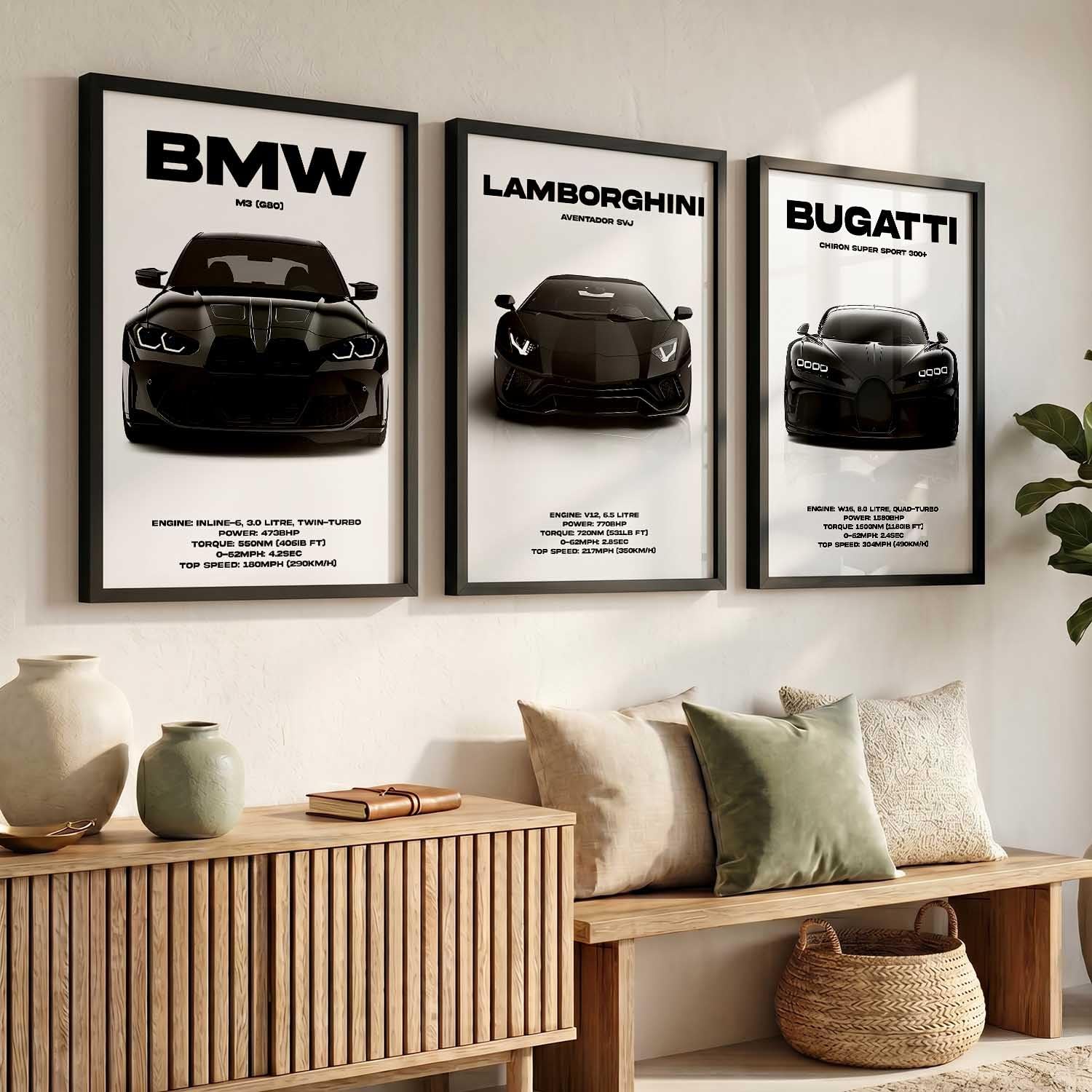 Sports Car Wall Art - Framed Posters for Boys -1 Sports Car Wall Art - Framed Posters for Boys -1