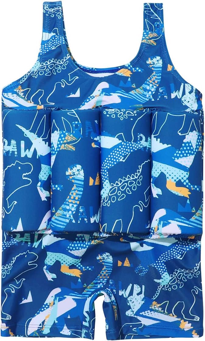 IWEMEKKids Swimming Float Jacket Swimming Costume for Baby Boys Girls One Piece Bathing Suit Training Bag Buoyancy Aid Swimwear Vest with Adjustable Cotton Stick for Children