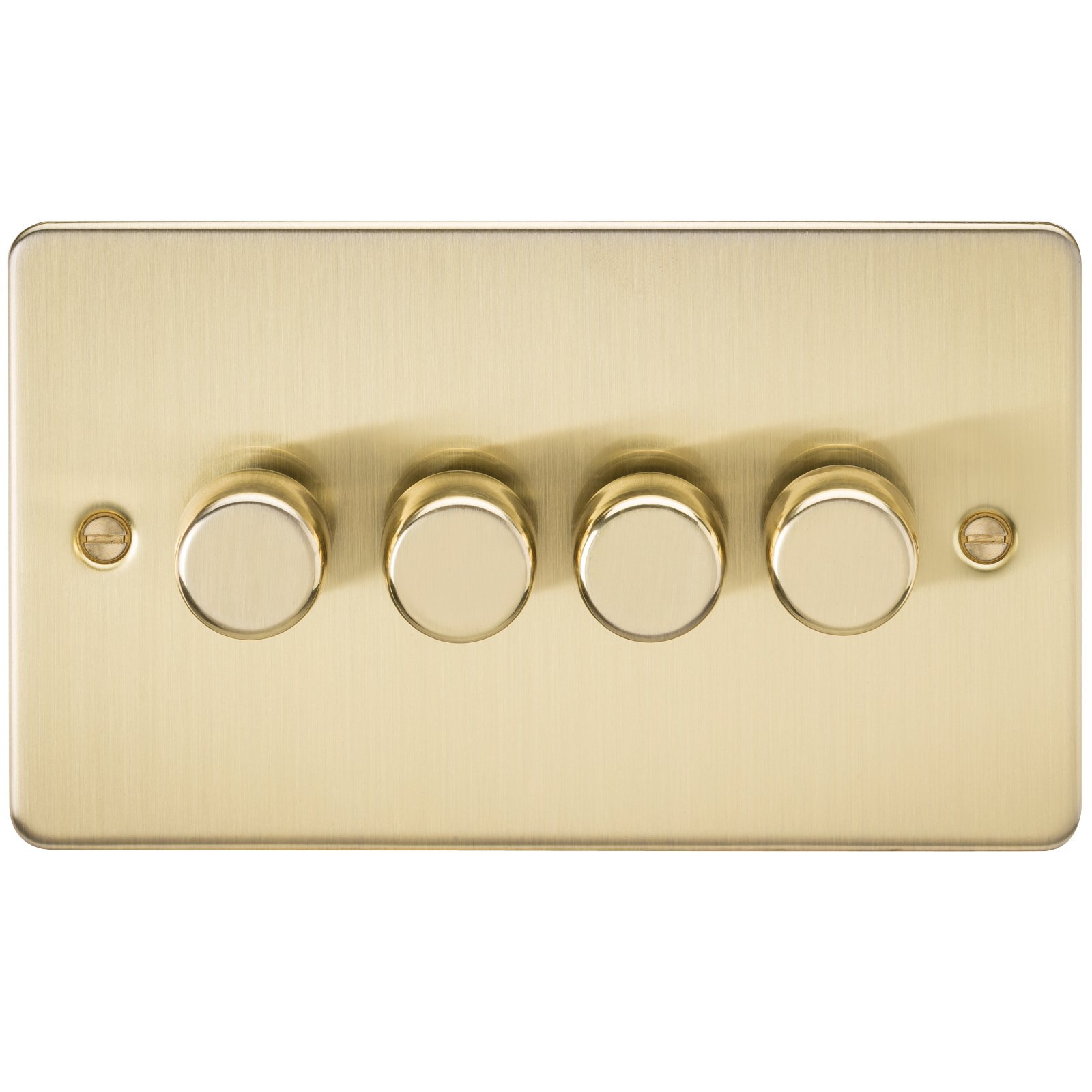 Knightsbridge FP2164BB Flat Plate - Brushed Brass FPAV2164BB 4G 2 Way Dimmer 60-400W-Brushed, 230 V