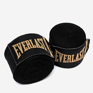 Everlast Elite Boxing Hand Wraps 180 Black/Gold