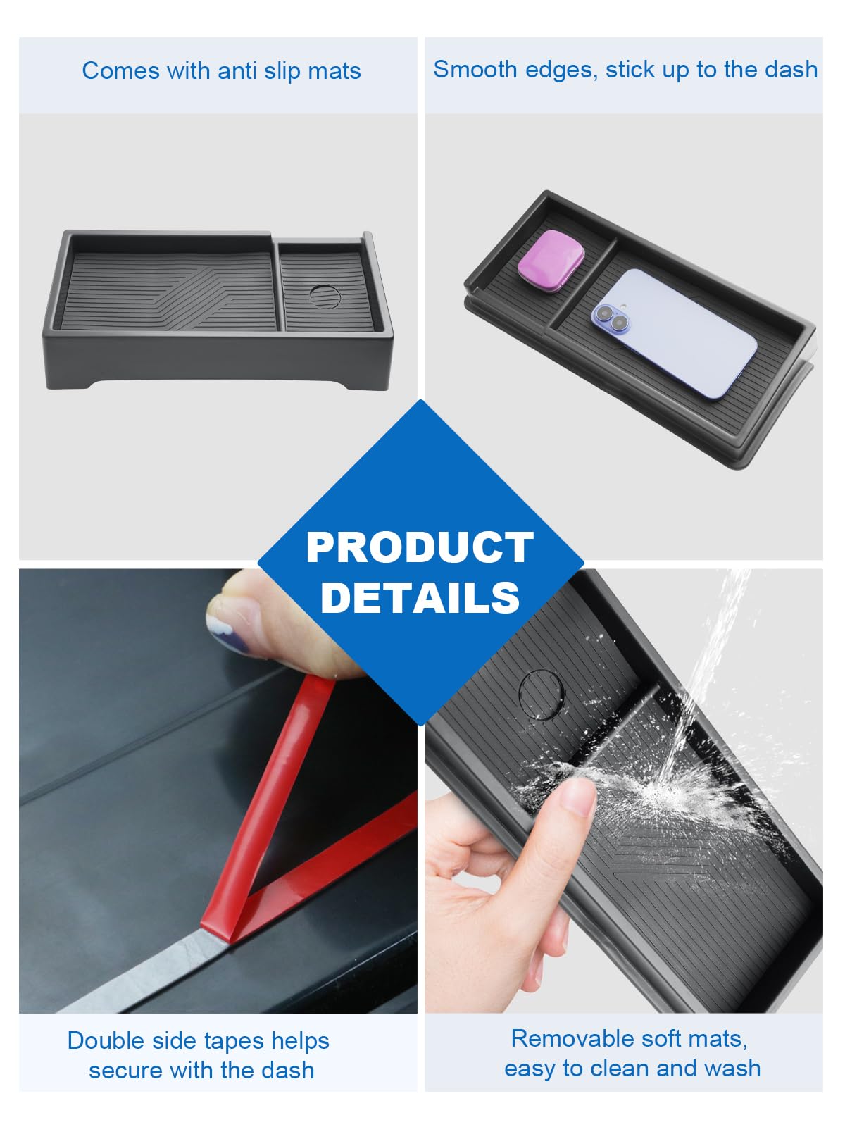 CDEFG Kompatibel mit Cupra Tavascan 2025 2026 Mittelkonsole Organizer 15 Zoll Aufbewahrungsbox Handschuhfach Aufbewahrung Auto Center Console Tray Zubehör (Instrumententafel)
