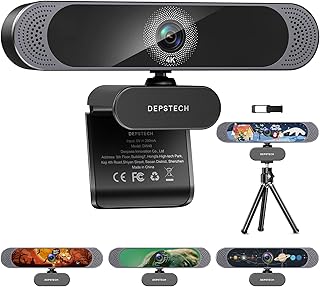 DEPSTECH Webcam for PC, 4K Webcam with Microphone Autofocus HD Webcam with Sony Sensor and Privacy Cover, Plug and Play 8MP USB Webcam for Laptop PC Mac, Streaming Webcam for Zoom, Skype, Facetime