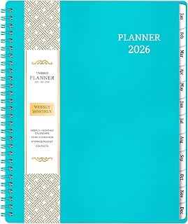 2026 Planner - Jan. 2026 - Dec. 2026, 8" x 10", Calendar Planner 2026, 2026 Planner Weekly and Monthly Spiral Bound, Flexible Cover, To-Do List, 12 Monthly Tabs