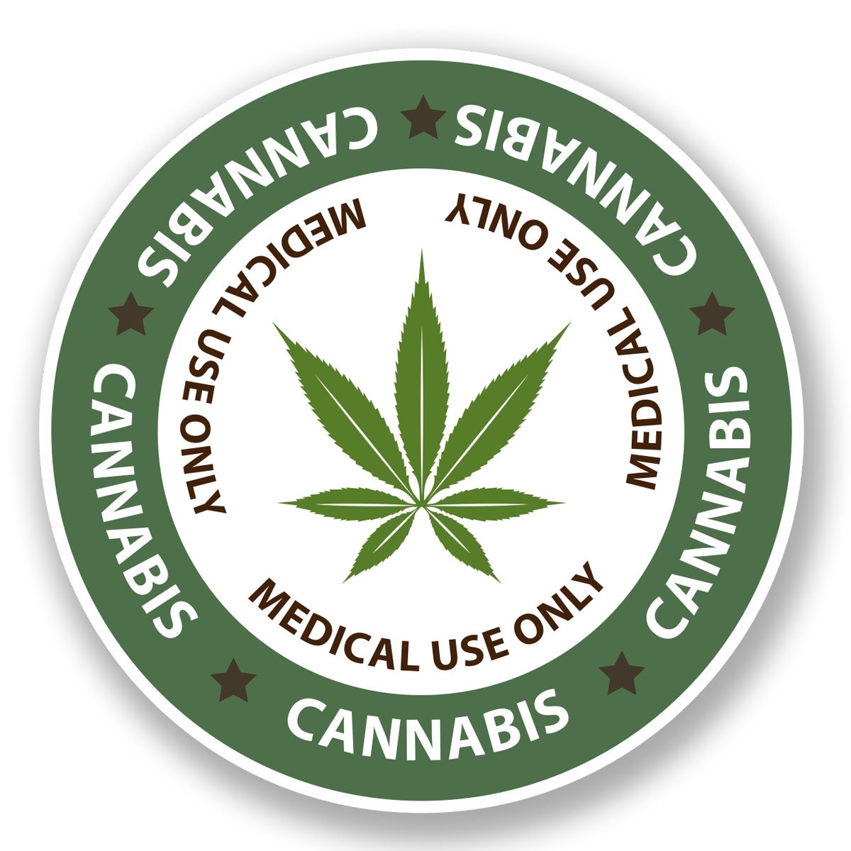 Destinationvinyl Multi 2 X Cannabis Vinyl Sticker Decal Bike Laptop Medical Use Weed Marijuana #5871 (10Cm X 10Cm)