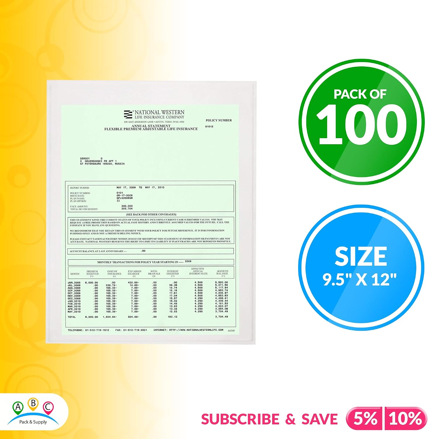 ABC Packing List Enclosed Envelopes 9.5 x 12 Inch. 100 Pack Clear 2 Mil Polyethylene Packing Slip Envelope Pouches. Self-Adhesive Packing List Envelopes. Red Panel Packing List Invoice Enclosed Slips