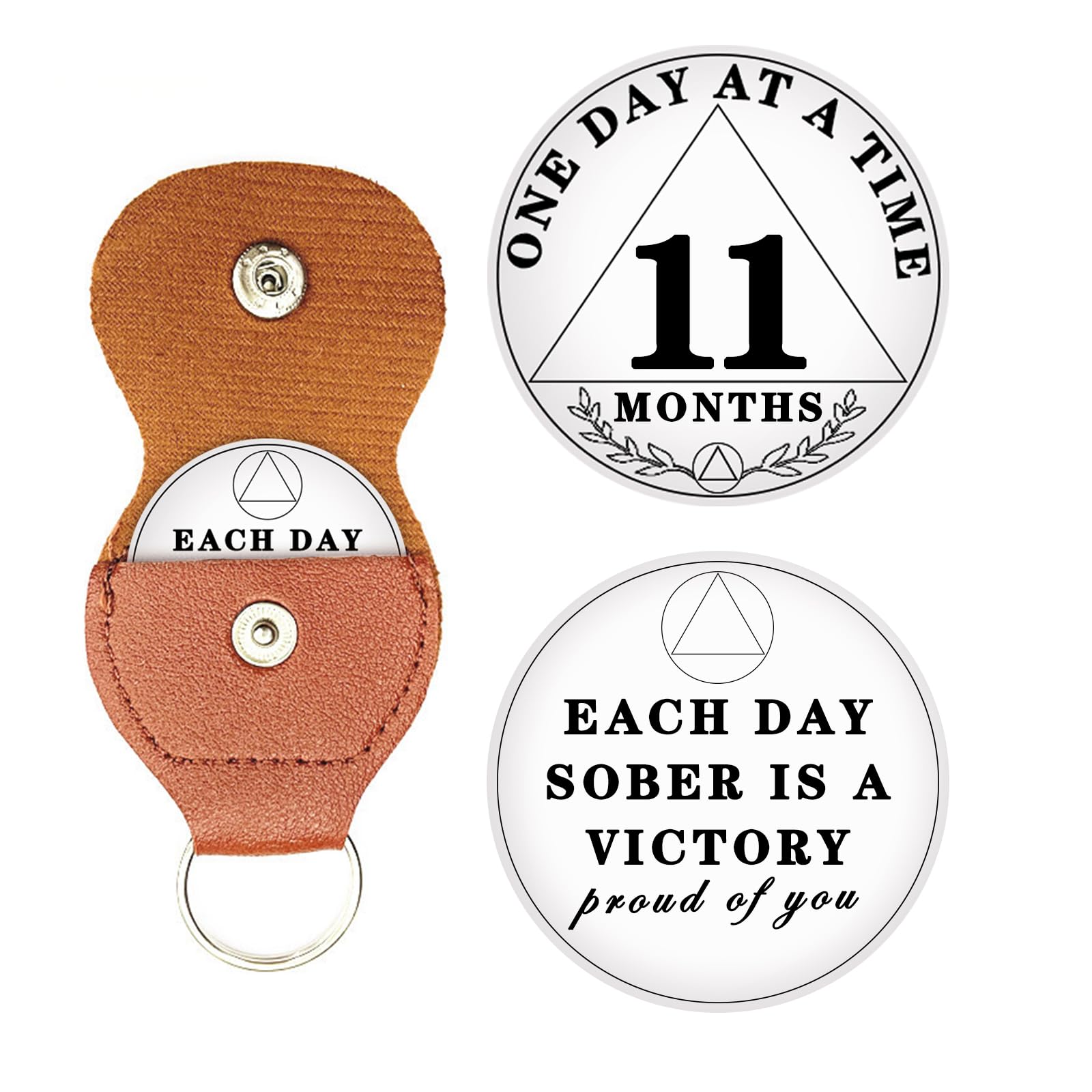 11 Month Sobriety Chip, One Day at A Time AA Chips and Medallions - Sobriety Recovery Coin Sober Token for Alcoholics Anonymous Recovery Sober Gifts