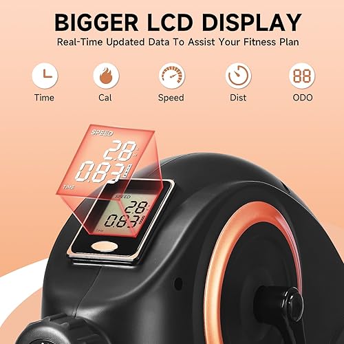 Miniatura 5 de Mini bicicleta de ejercicio, ejercicio de pedal portátil debajo del escritorio con resistencia magnética silenciosa, bicicleta de ejercicio portátil