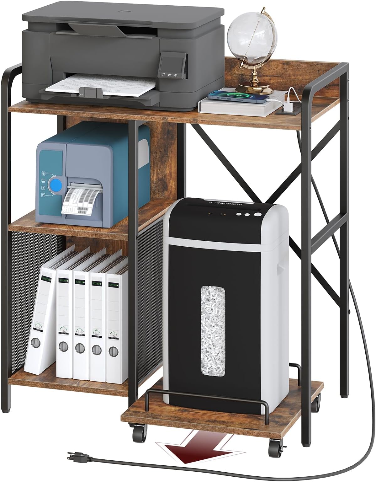 Amazon.com: MAHANCRIS Printer Stand with Charging Station and USB Ports ...