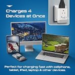 Ceptics Switzerland Adaptateur de prise, Voyage avec QC 3.0 & PD, Double sécurité USB & USB-C - 2 USA Socket Compact & Puissant - Charger rapidement 3.0 & Livraison d'électricité - Type J AP-11A - Chargement rapide
