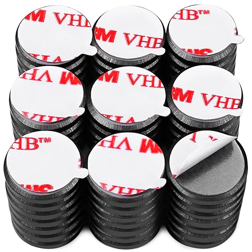 TRYMAG Imanes para manualidades con respaldo adhesivo, 60 imanes industriales de cerámica, pequeños imanes redondos de ferrita para manualidades,