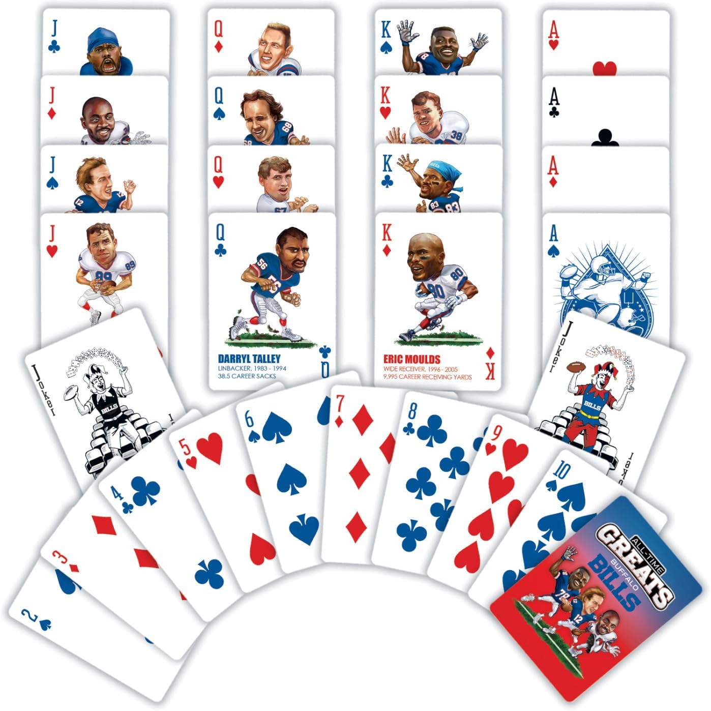 Masterpieces NFL Buffalo Bills Playing Cards – Officially Licensed 54-Card Deck for Adults and Kids – Poker Set and Collectible Game Night Accessory – Perfect Buffalo Bills Gifts for Men and Fans - Image 2