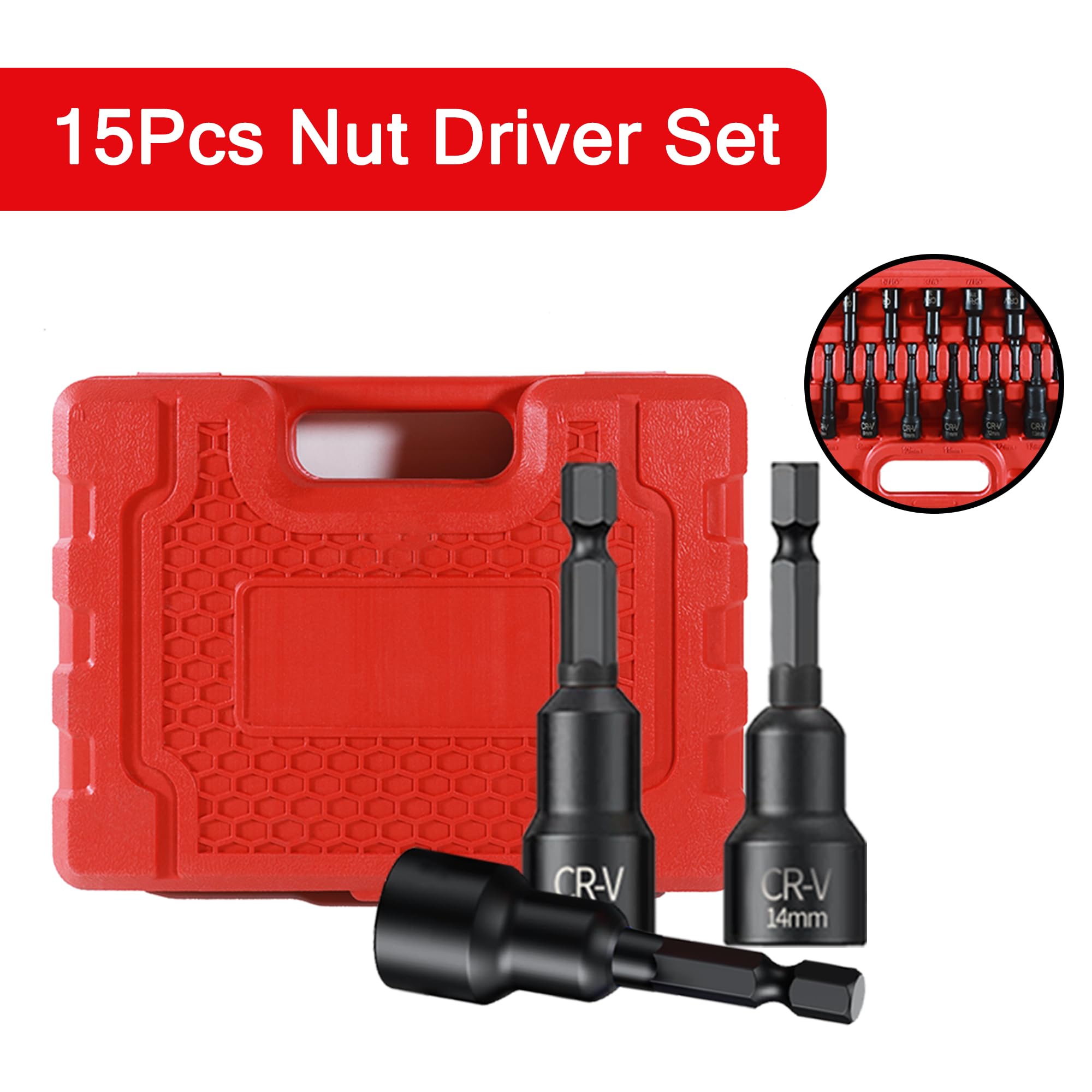 Amazon.com: PANOVOS 15PCS Magnetic Nut Driver Set,Impact Power Hex