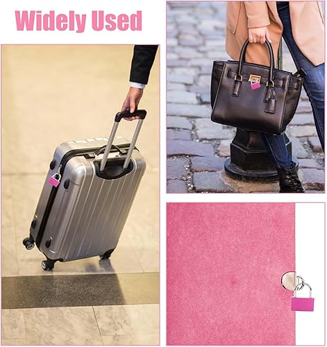Miniatura 5 de Sliverdew Paquete de 2 candados impermeables grandes de 1.654 in, color rosa, resistente, para taquilla de gimnasio, gabinete, maleta y más