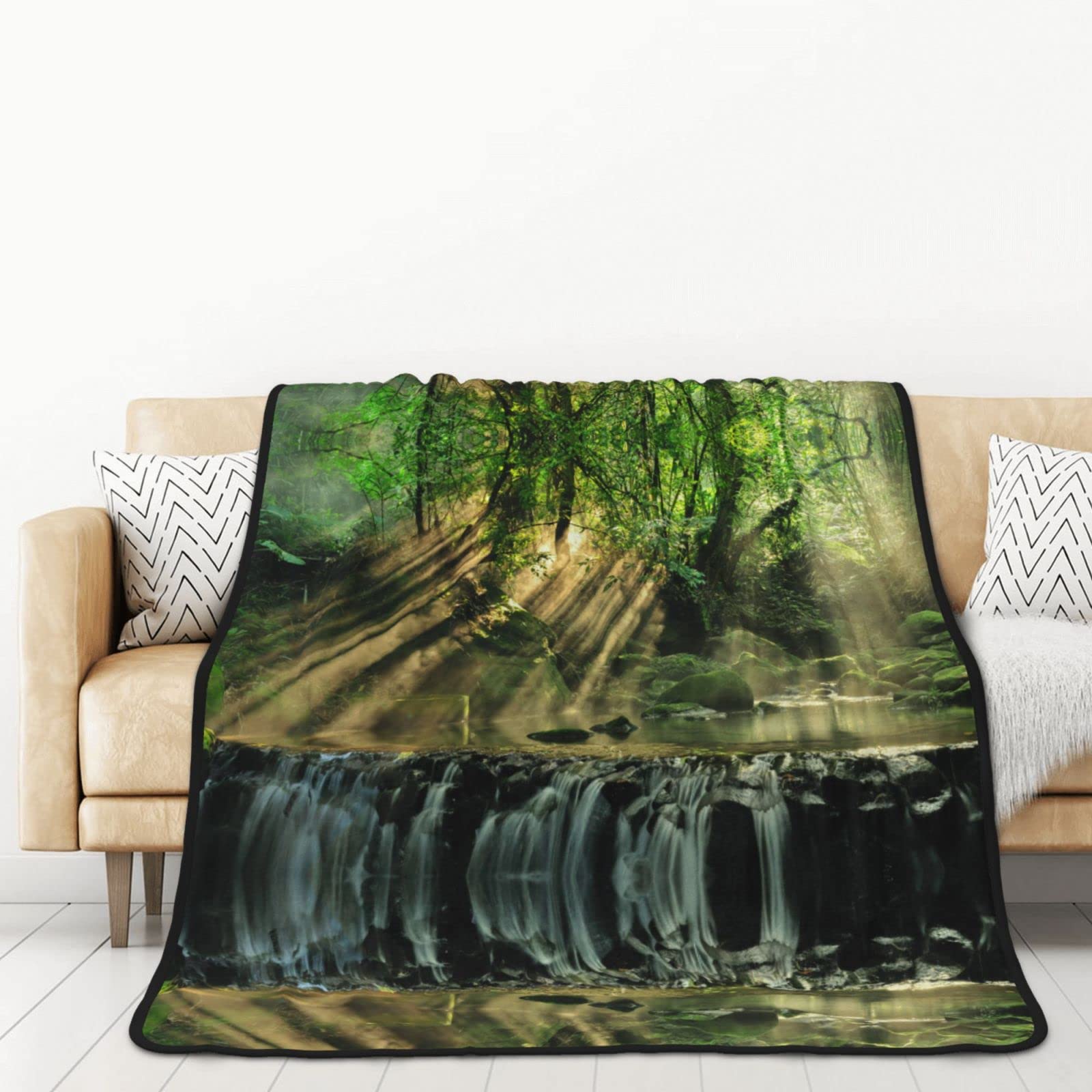 Couverture en flanelle forêt tropicale 152x203 cm super douce pour lit et canapé