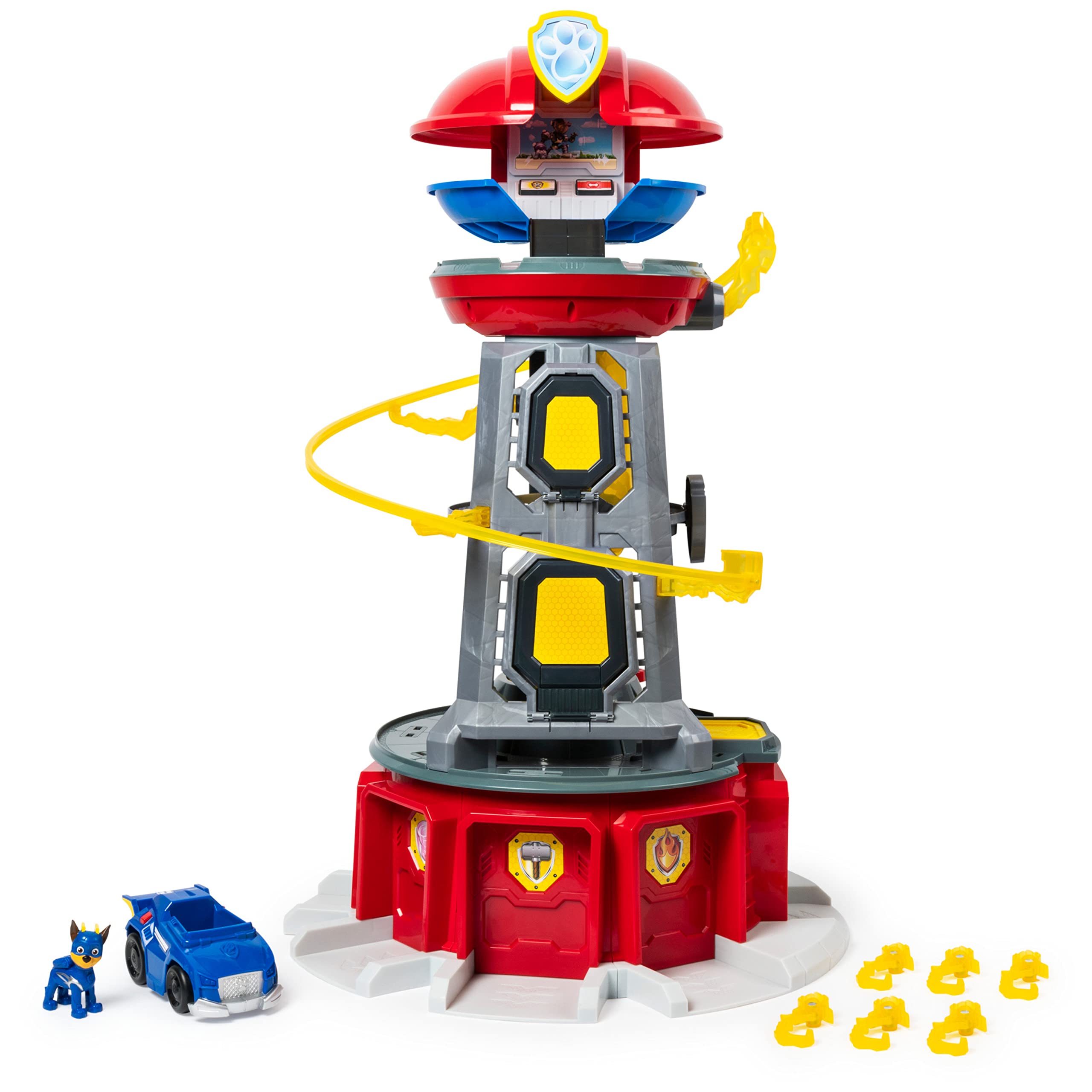Paw Patrol, Set di Gioco e Torre di Controllo Mighty Pups Super Paws con luci ed Effetti sonori, per Bambini dai 3 Anni in su