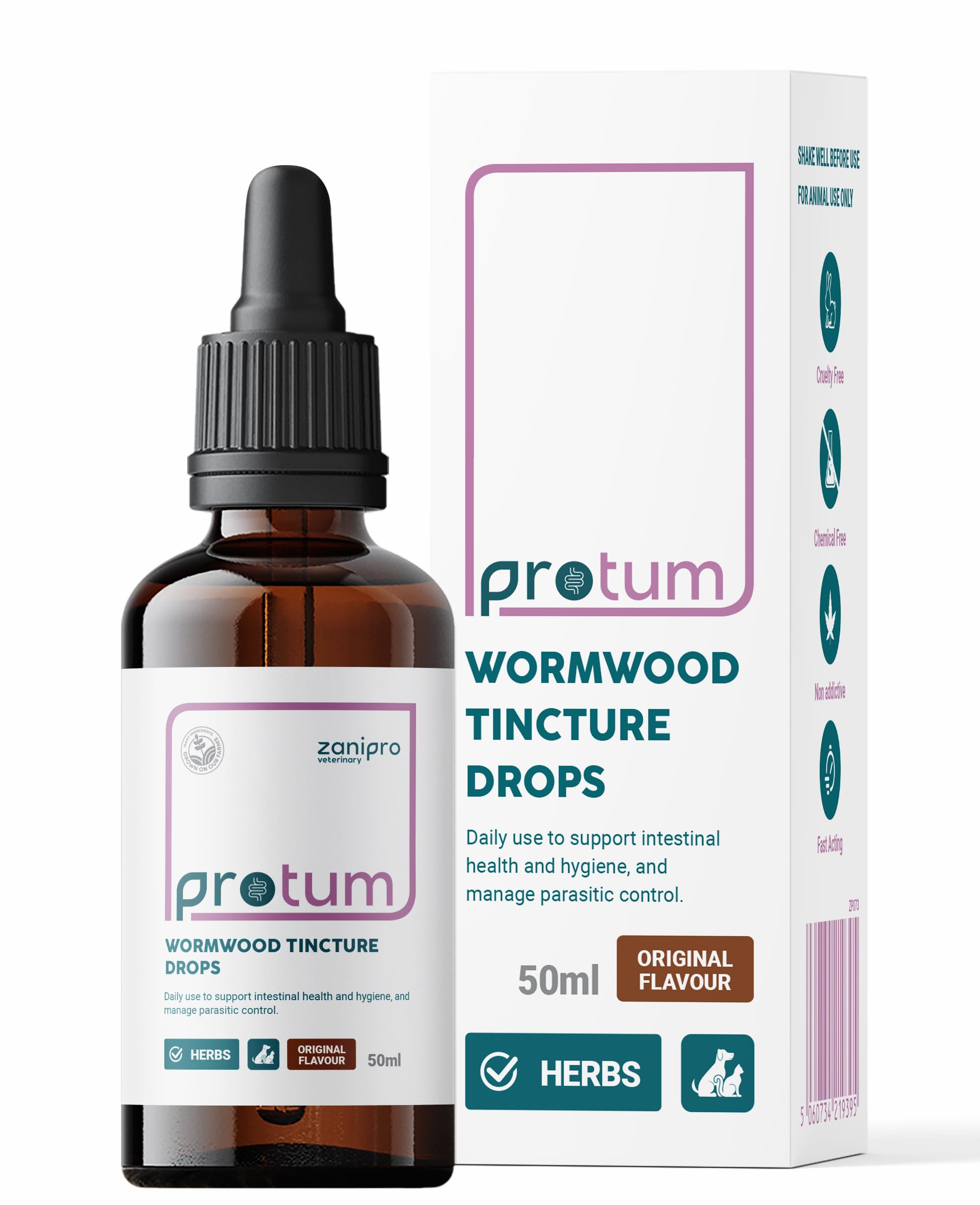 Zanipro Wormwood Drops for Dogs, Herbal Digestive Supplement for Dogs & Cats, 100% Natural Botanical Liquid with Wormwood
