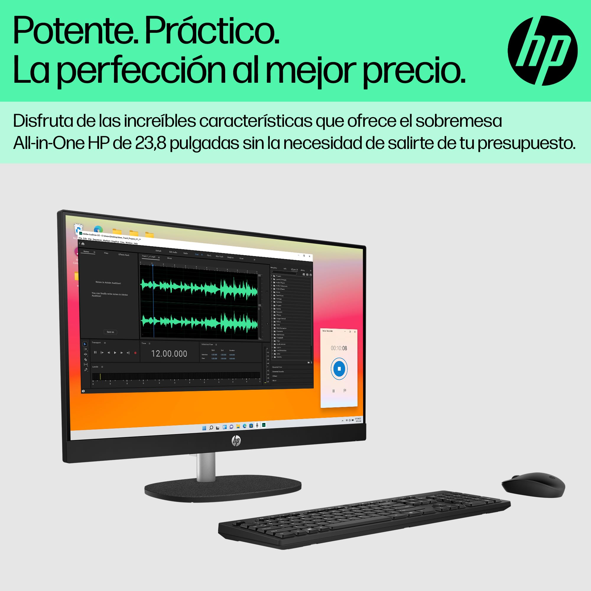 HP All-in-One 24-cr0101ns Computer desktop 23,8" FHD Intel Core i3-N300 8 GB RAM 512 GB SSD Intel UHD Graphics Windows Black Tastiera QWERTY spagnola