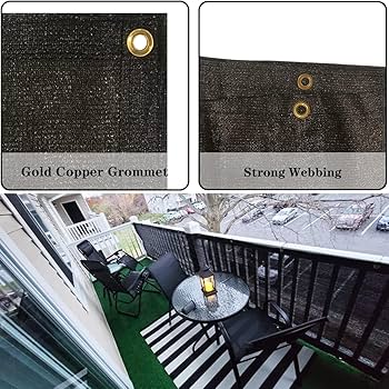 Vocray 0.9X3M Privacy Screen For Balcony Apartment Railing, Sun Protection Balcony Netting, Wind And Dust Barrier,Mesh Fabric For Outdoor Privacy Shield, Pool, Terrace, Patio, Fence Cover(Black
