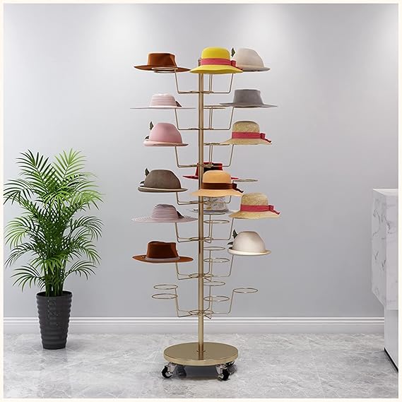 Amazon.com: FWTXZTER Metal Hat Rack, Retail Freestanding Hat Wig ...