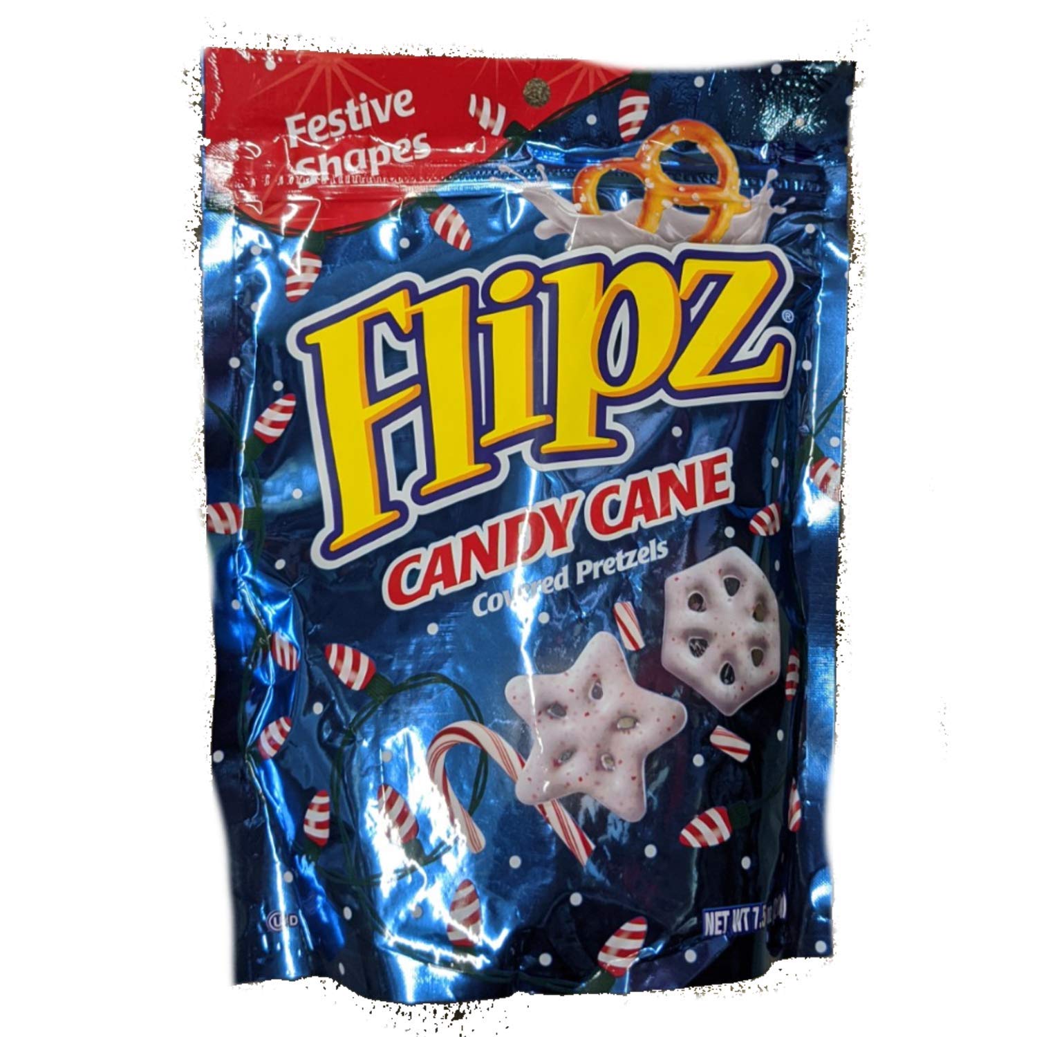 Limited Edition! Flipz Candy Cane Covered Pretzels 7.5 Oz. (Pack of 1)