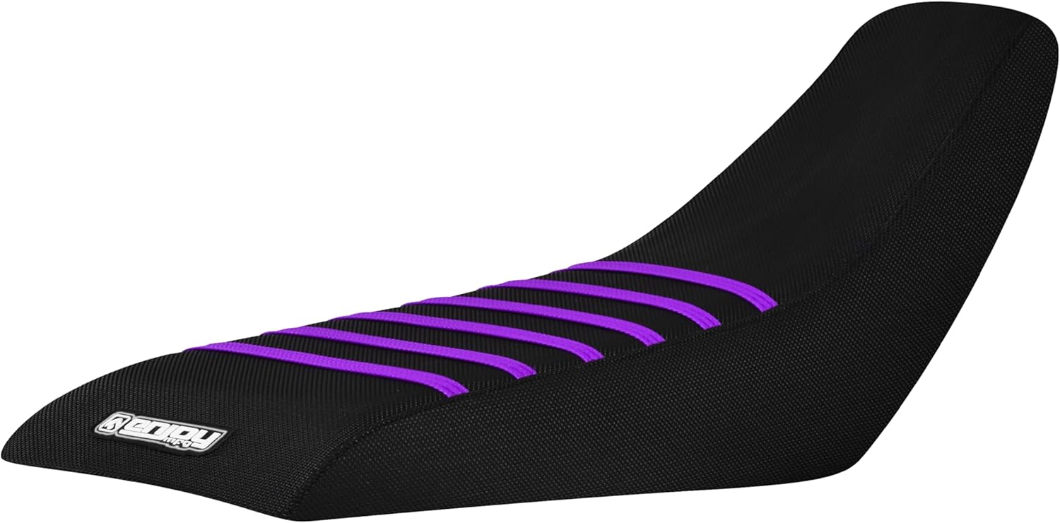 Enjoy Mfg Seat Cover - Compatible with Honda 1999-2007 TRX 400EX TRX 400 EX TRX400 Quad - Color Rib #203 (All Black with Yellow Ribs)