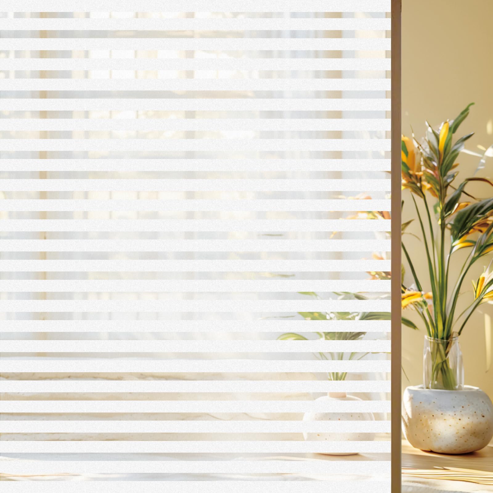 Privacy Window Film 65 x 260 cm Non-Adhesive Static Cling Removable Vinyl Heat Cotrol, Privacy Protection, Anti UV Clings Blackout Window for Kitchen, Shutters