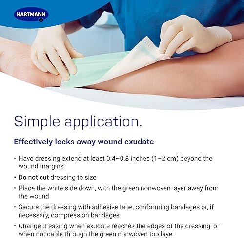 Miniatura 2 de Zetuvit Plus Apósito superabsorbente para heridas  Almohadillas estériles de alta absorción (no adhesivassin borde) para exudado moderado a pesado