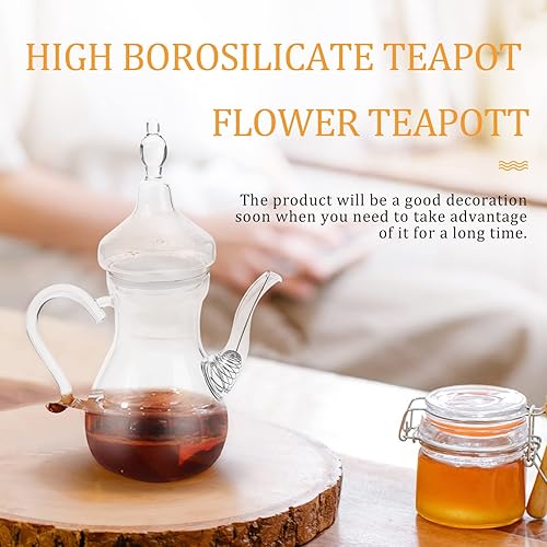 Miniatura 5 de 1 tetera de vidrio, tetera de té, infusor de té, hervidor de agua decorativo transparente, dispensador de café, botella para servir leche, tetera de