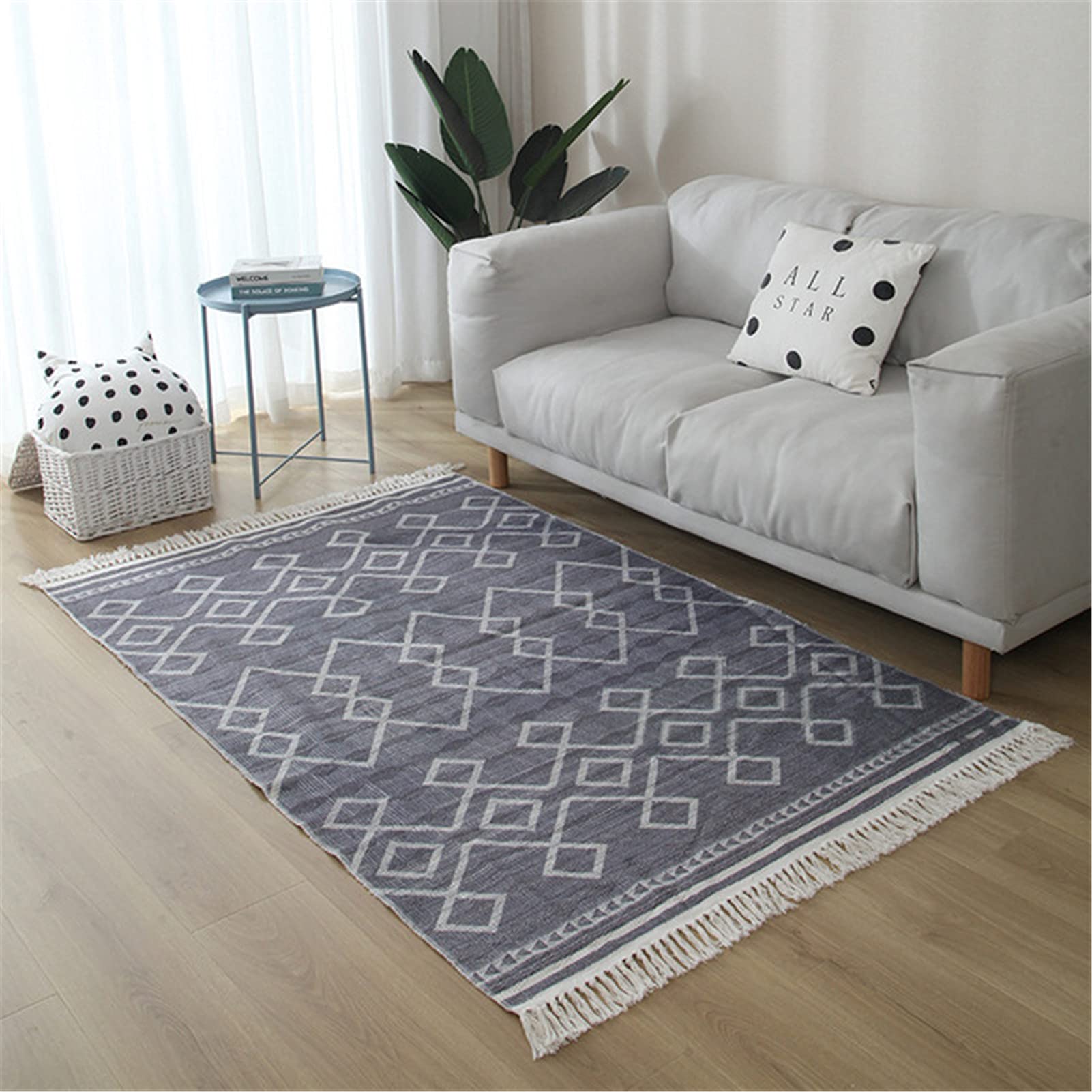 Tapis de salle de bain Boho en coton tissé main 60x160cm