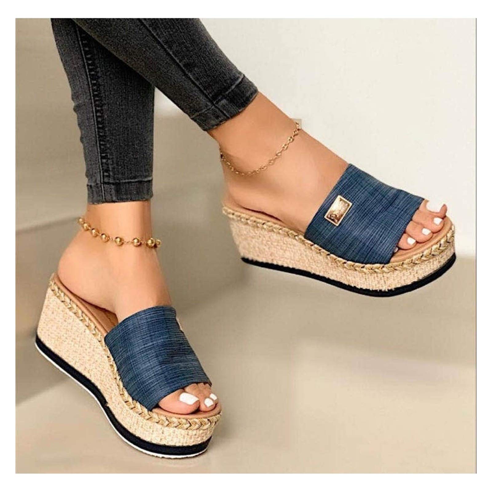 Amazon.com: Youpin - Sandalias de mujer con plataforma de verano para  mujer, zapatos casuales, de cáñamo, zapatos de mujer de moda para mujer  2021 (color: marrón, talla de zapato: 37) : Ropa,