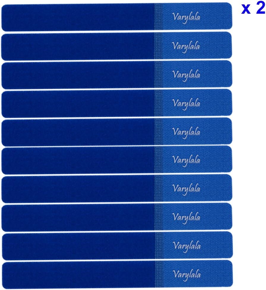 Varylala 20 PCS Reusable Fastening Cable Ties Cable Straps Organizers (Blue)