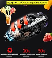 Vista 4 de TECHTONGDA Extractor de jugo comercial Extractor de exprimidor de acero inoxidable Exprimidor de jugo de frutas y verduras Exprimidor 110V Extracto