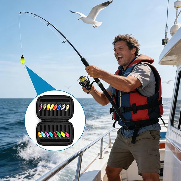 16 Pièces Cuillère de Pêche à la Truite Leurre pour Truites avec Sac De Rangement Cas pour Truite de Mer et Perche Saumon Touladi - 5