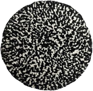 Presta Black and White Wool Compounding Pad - 9” Single Sided Hook and Loop / Heavy Cut / Removes All Grits of Sanding Scr...